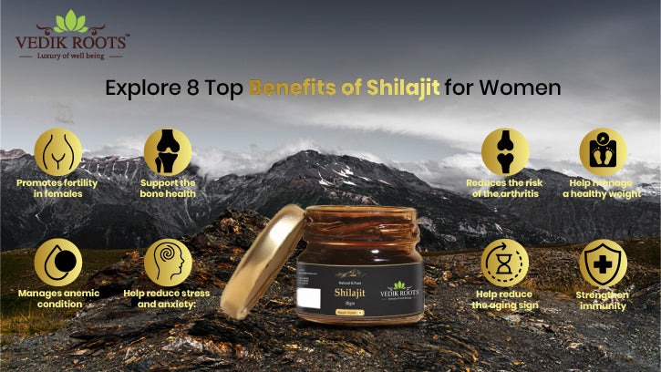8 Top Benefits of Shilajit for Women