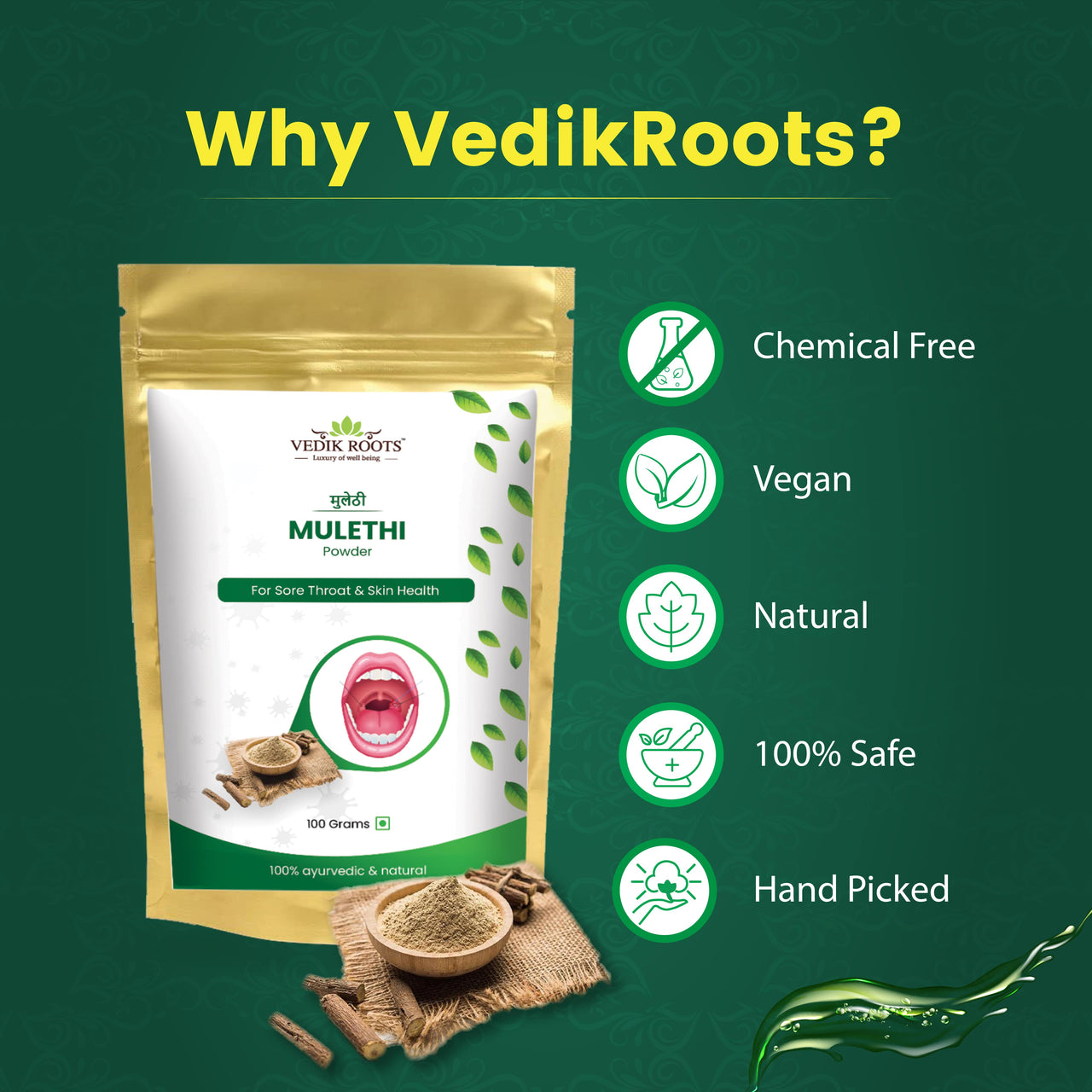Quality Assurance Vedikroots Mulethi Powder