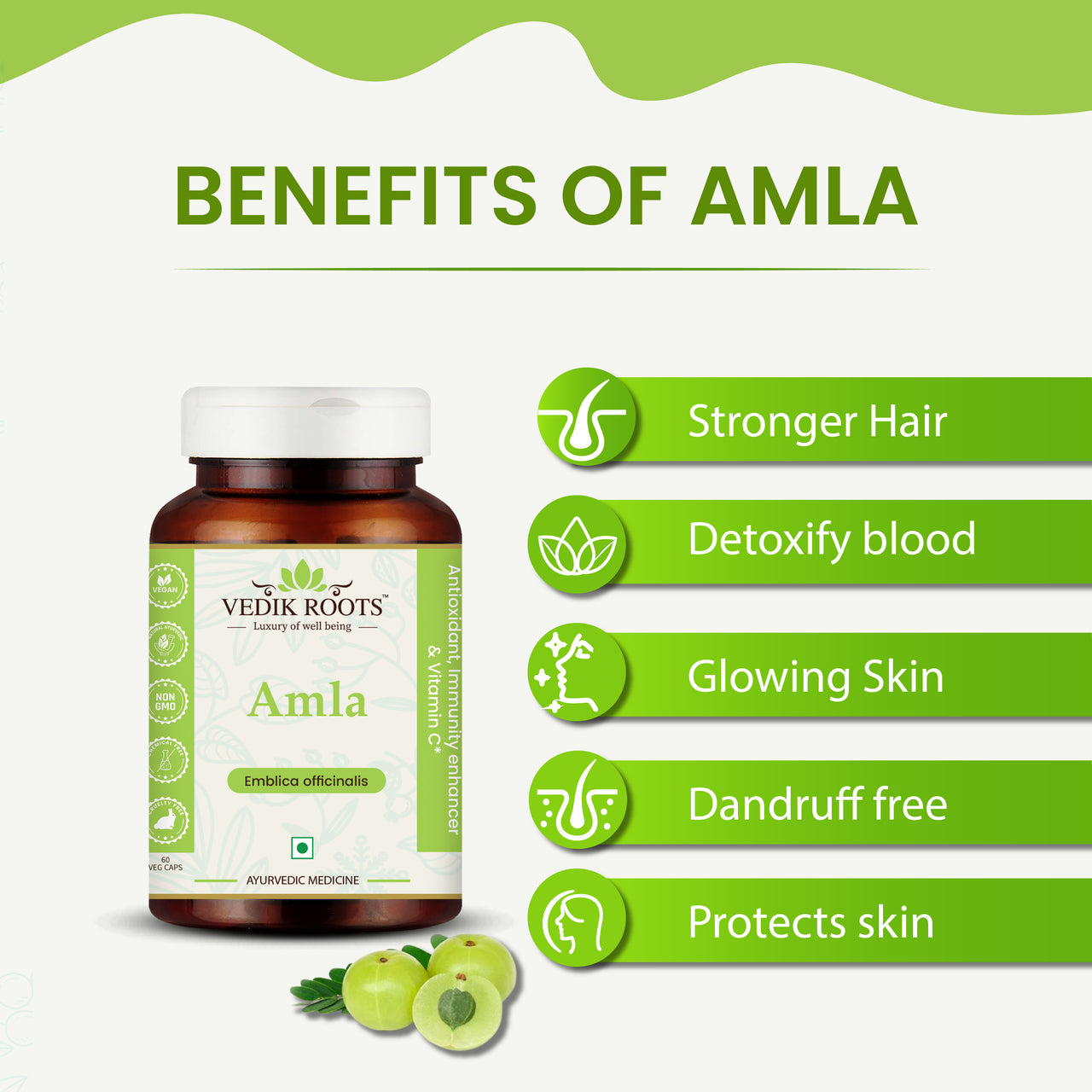 Amla Capsules - Immunity booster, Vitamin C, Healthy skin and hair