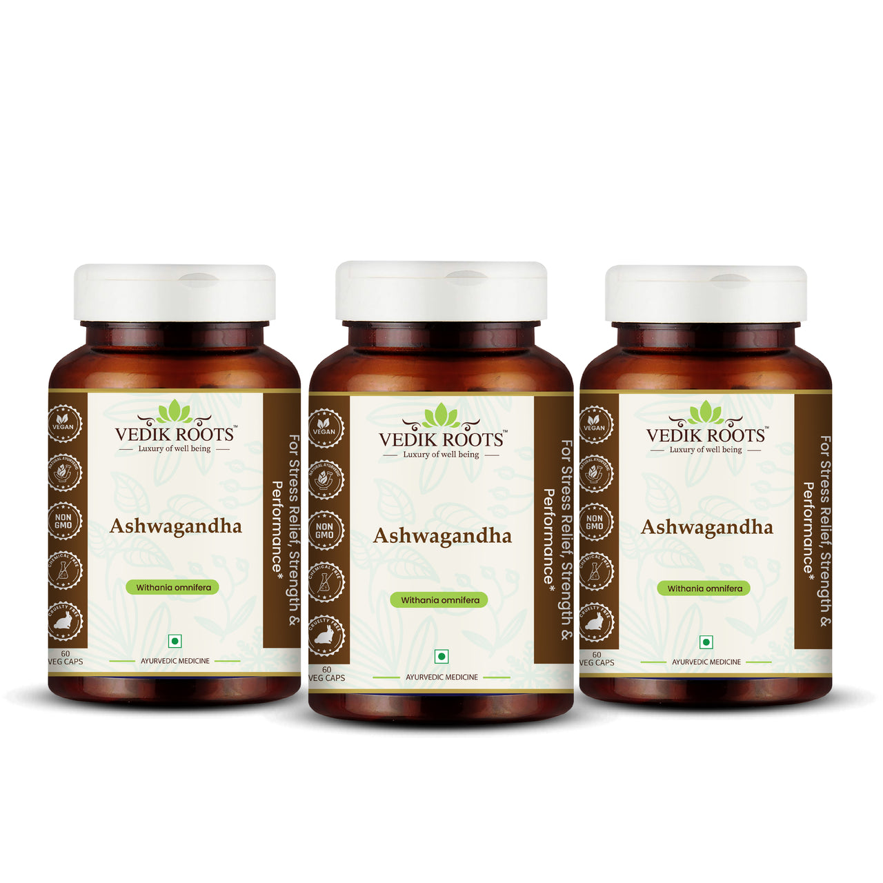Ashwagandha Capsules: Natural Supplement for Strength, Performance, and Stress.