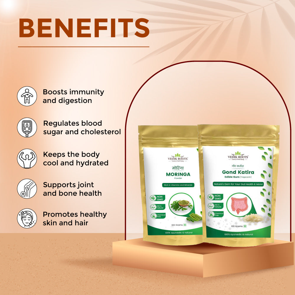 Benefits of gond katira and moringa