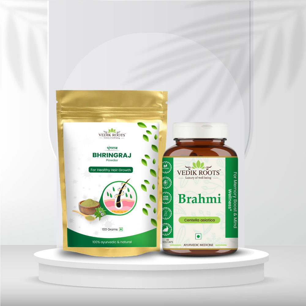 Hair Vitality Kit : Brahmi and Bhringraj Combo Kit – Vedikroots