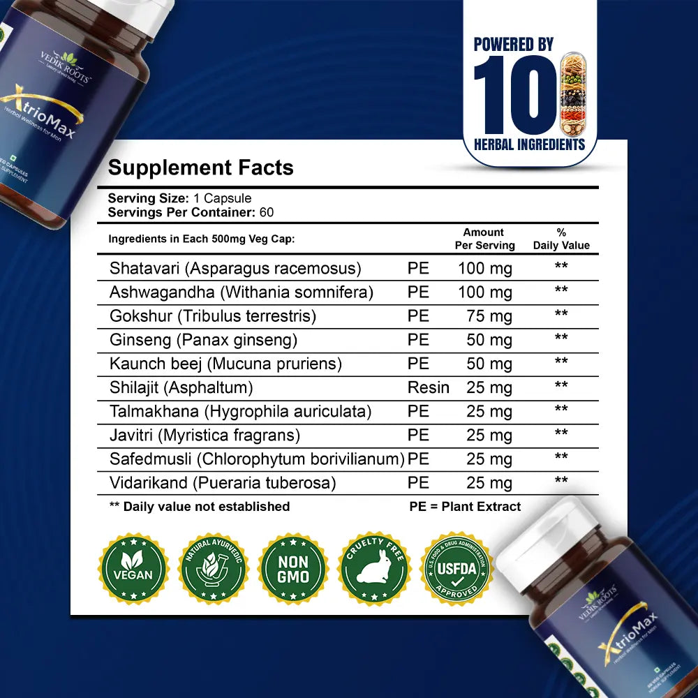 Xtriomax Capsules – Natural Support for Vigour, Stamina & Vitality