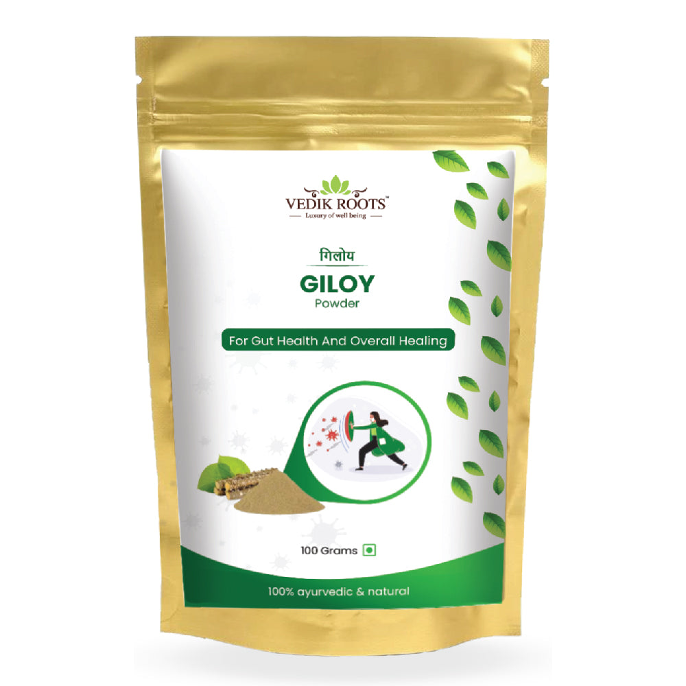 Experience the Power of Pure Giloy Powder by Vedikroots Ayurveda
