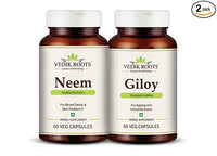 Thumbnail for Vedikroots Immunity Enhancer Kit (Neem+Giloy Each 60 Capsules)